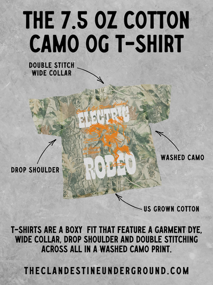 Honky Tonk Country Club, 90's Country Boxy Cotton TShirt: Green Camo