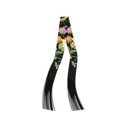 Frilly Scarf with Fringe - C Black