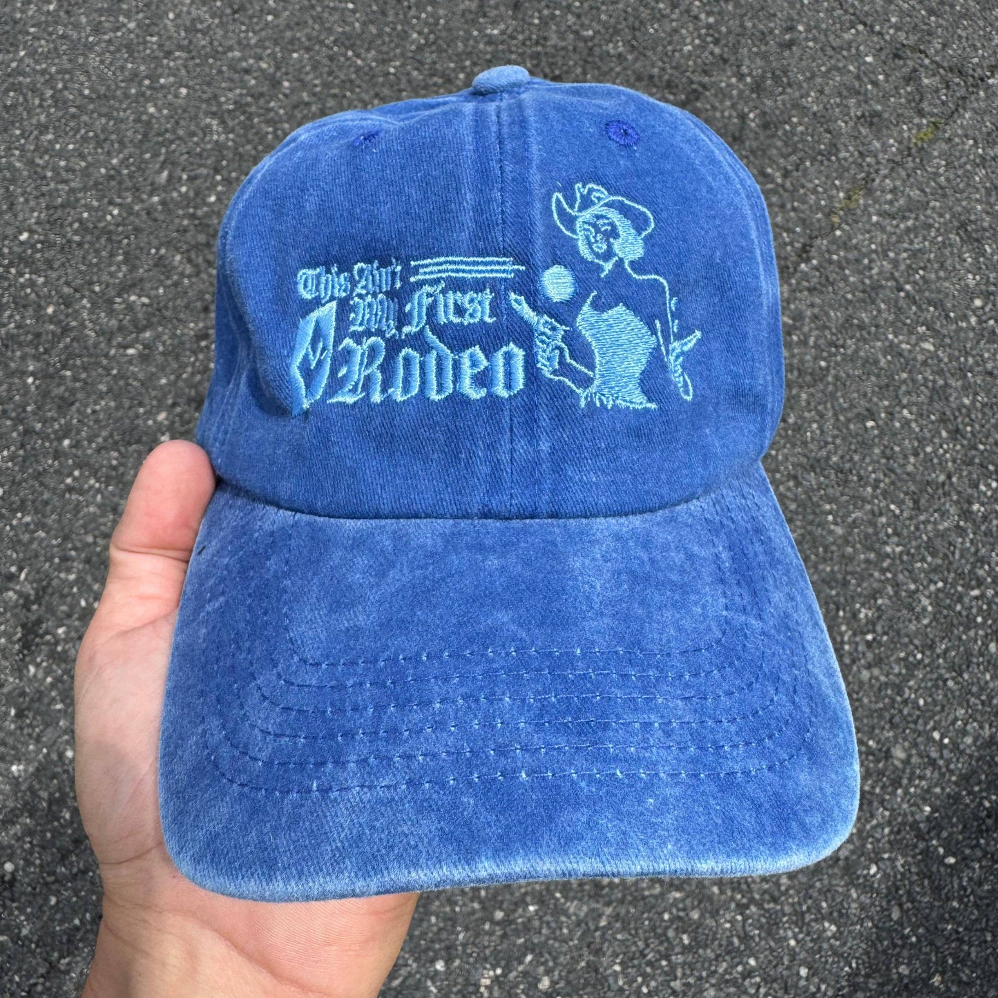 'First Rodeo’ Hat: Blue Dad Hat