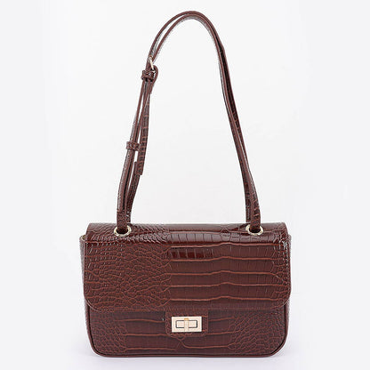 Croc Patent Leather Flap Bag: CF