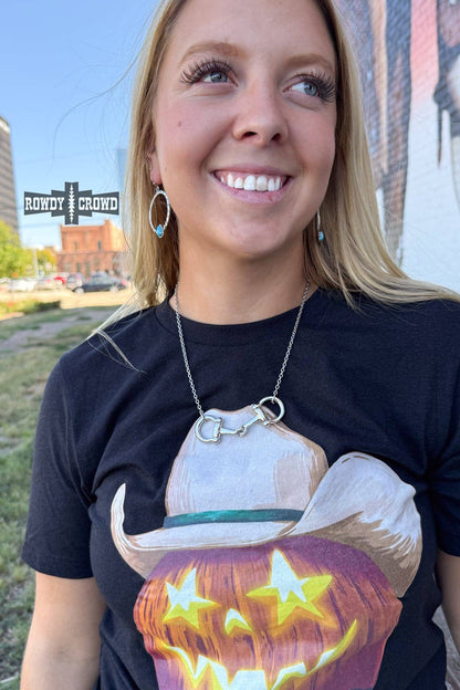 Hey Cowboy Bit Necklace: Silver