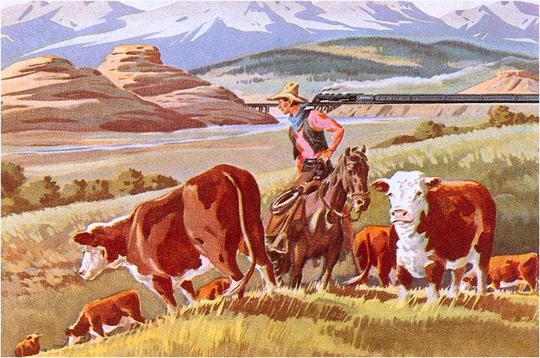 Art Print CB-44 Herding Cattle