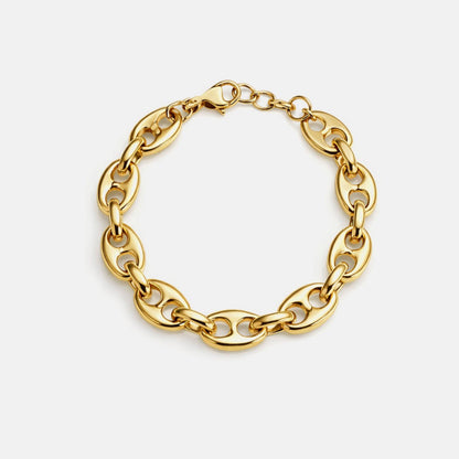 Equestrian Gemini Twist Link Bracelet – Horsebit-Inspired Gold Design