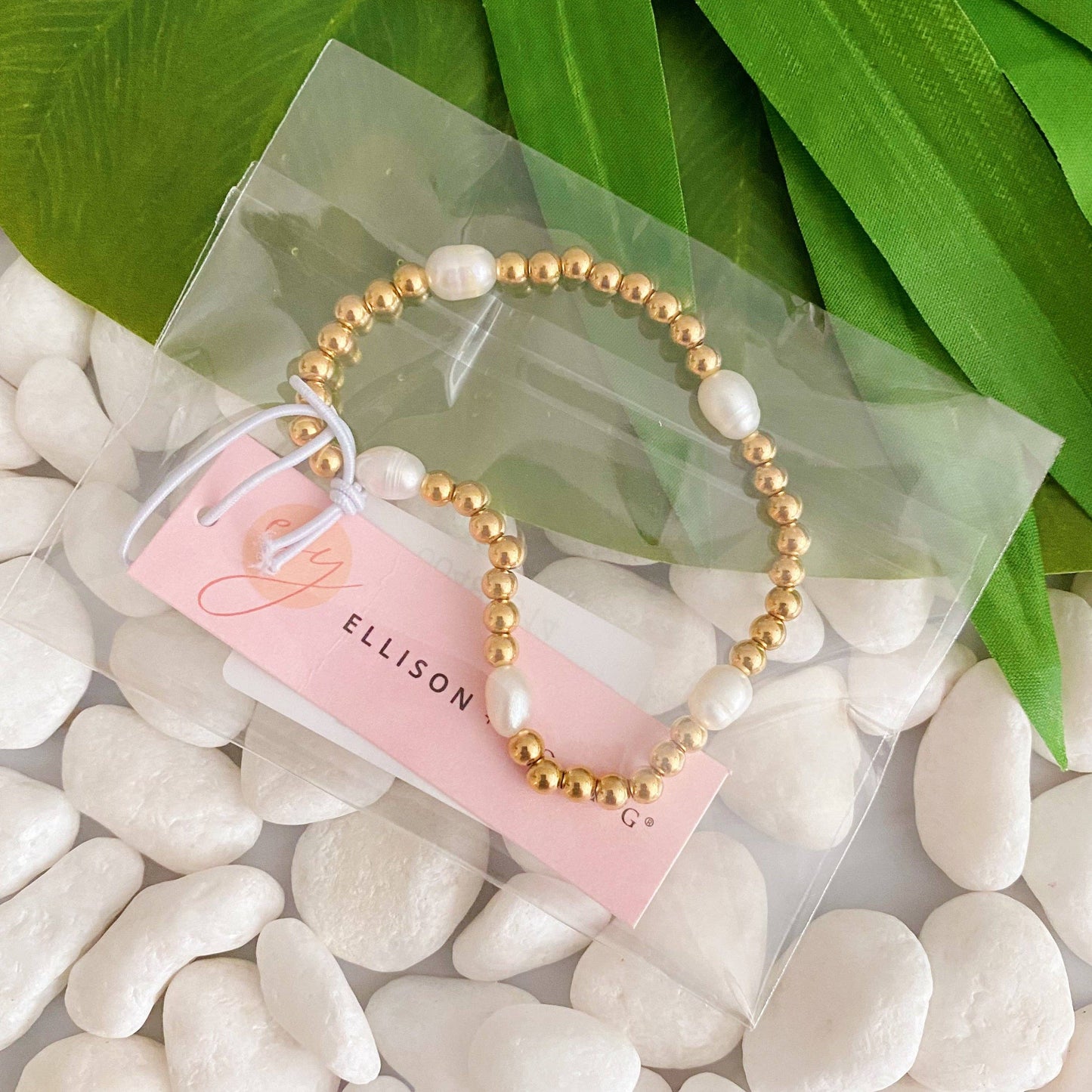 Ellison Freshwater Pearls Golden Bauble Bracelets