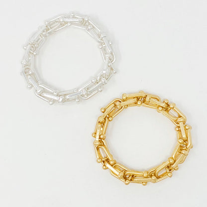 Chained Link Stretch Bracelet: Gold