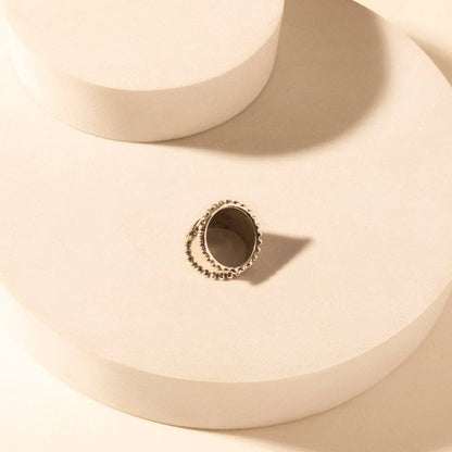 Cactus Country adjustable Ring for Women with engraved cactus detail for everyday western wear: Silver
