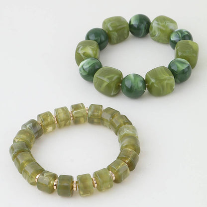Double Marble Stone Beaded Bracelet: GR
