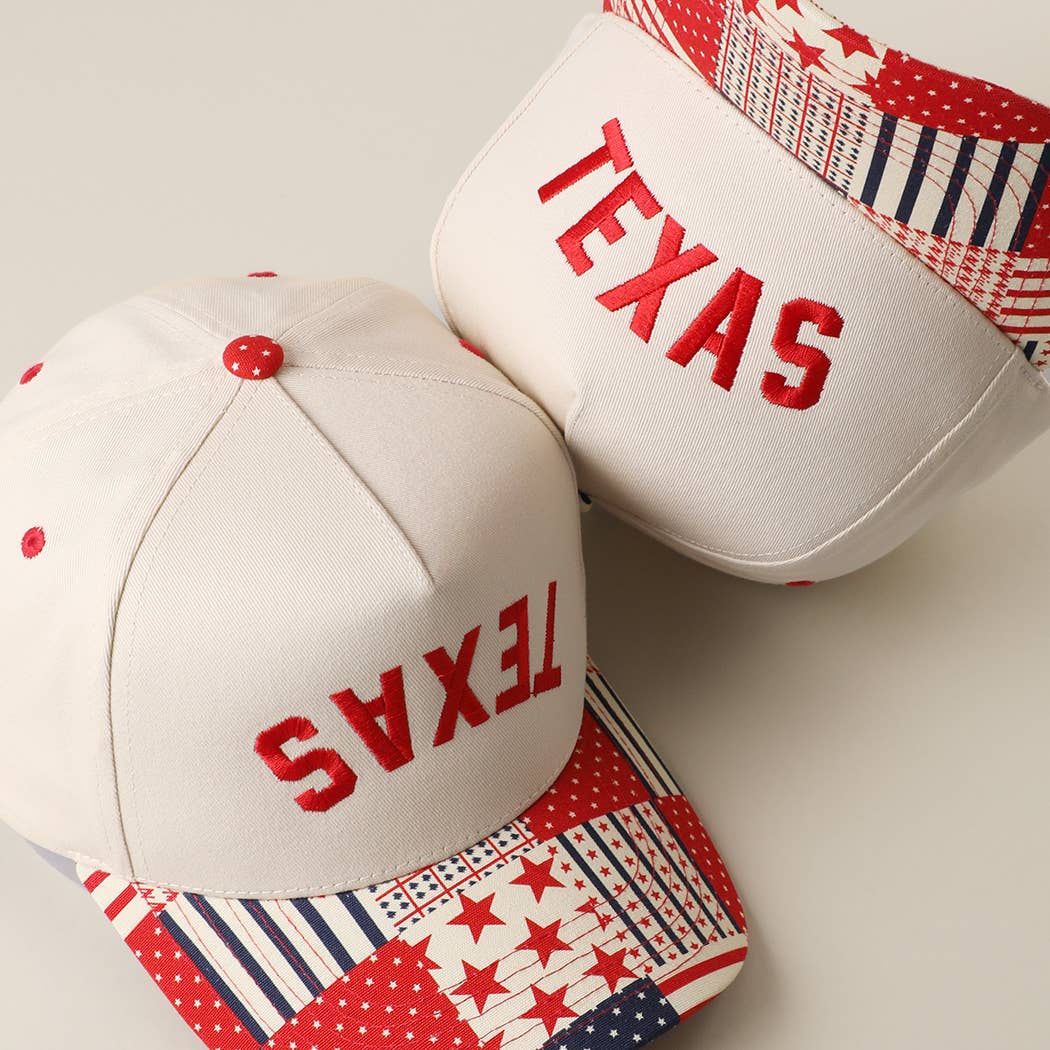 TEXAS Embroidered Patchwork Brim Trucker Hat: MULTI