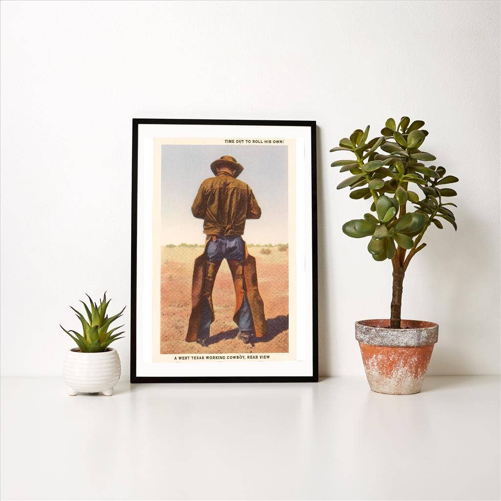 Art Print TX-139 Rear View of Cowboy Rolling His Own