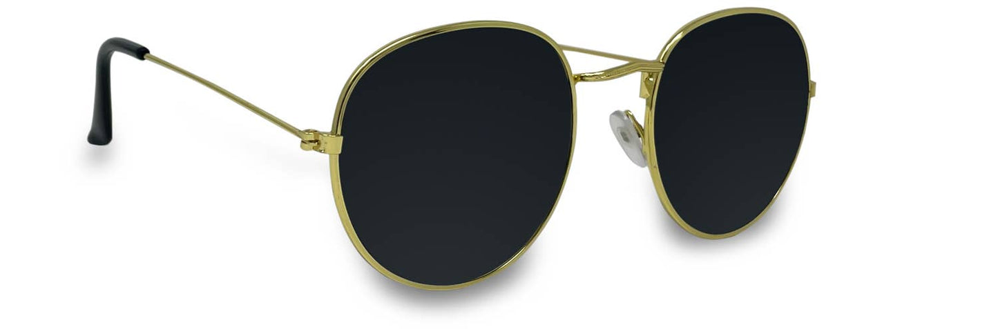 Round Sunglasses - Gold Frames/Smoke Lenses