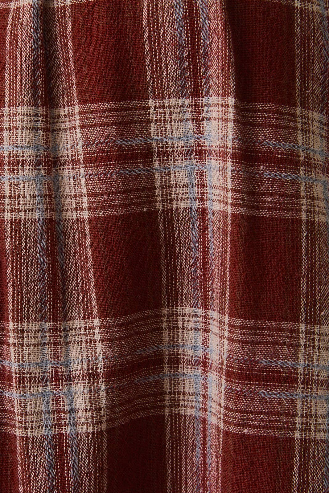 Maren Balloon Sleeve Button Up Plaid Flannel Shirt: Rust - multi Plaid