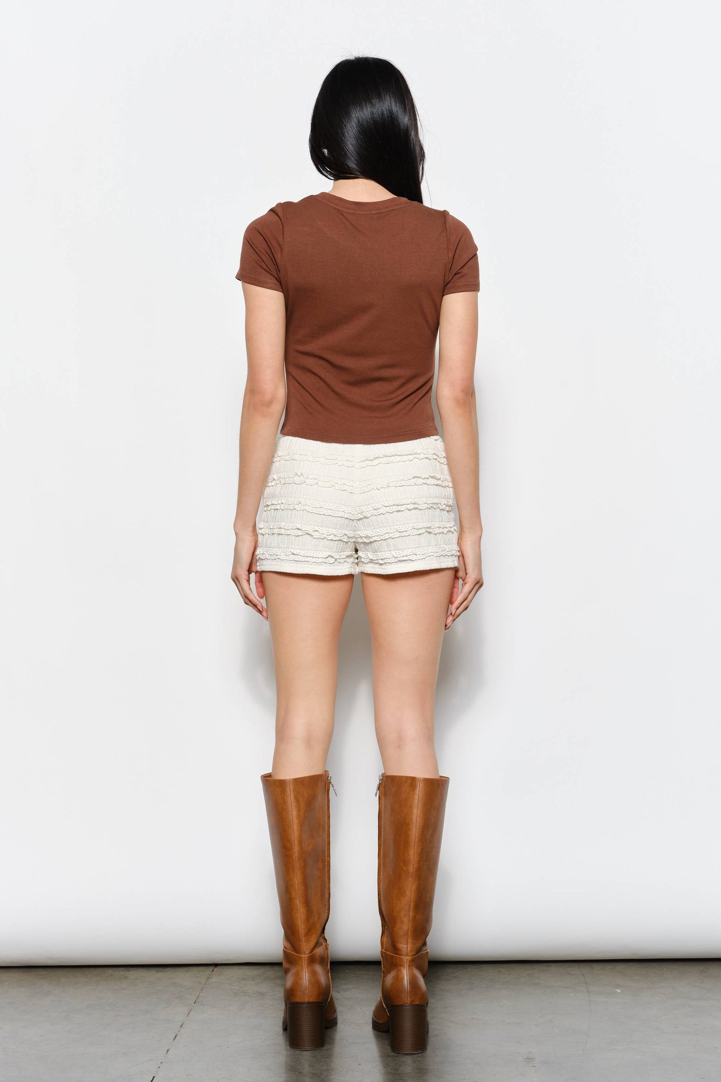 EMBROIDERED GIDDY UP TEE: Brown