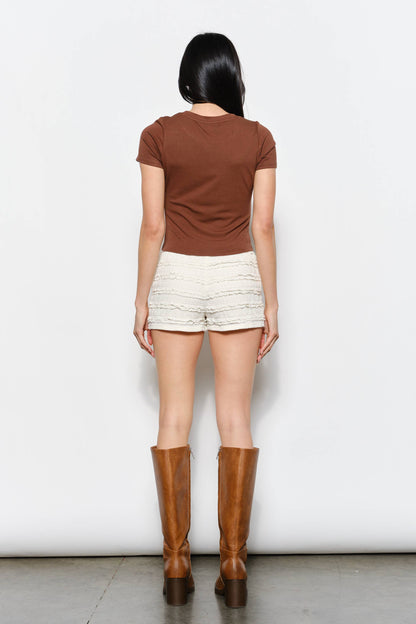 EMBROIDERED GIDDY UP TEE: Brown