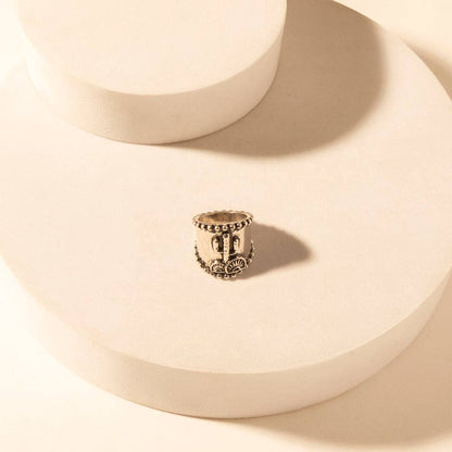 Cactus Country adjustable Ring for Women with engraved cactus detail for everyday western wear: Silver