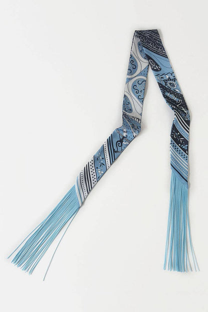 Printed Fringed Detail Scarf: 7 / One Size