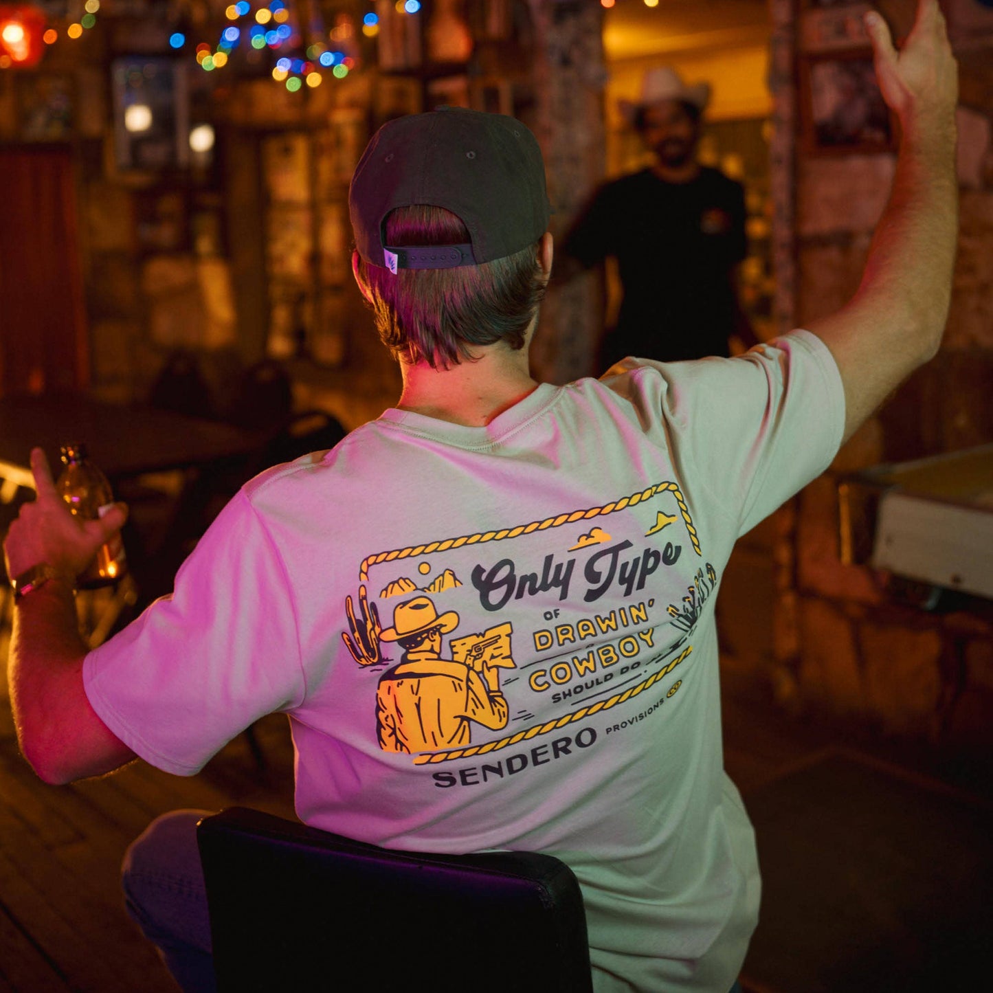 Cowboy Drawin' T-Shirt: Sand