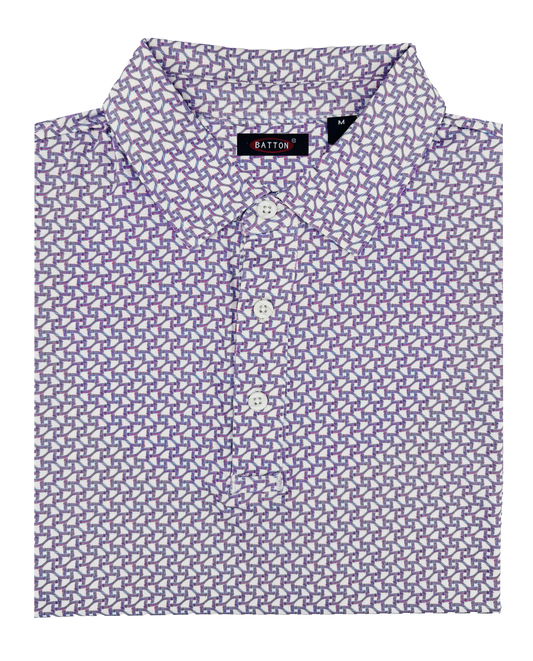 Garner Printed Performance Polo: Men’s Regular Fit Short Sleeve Polo