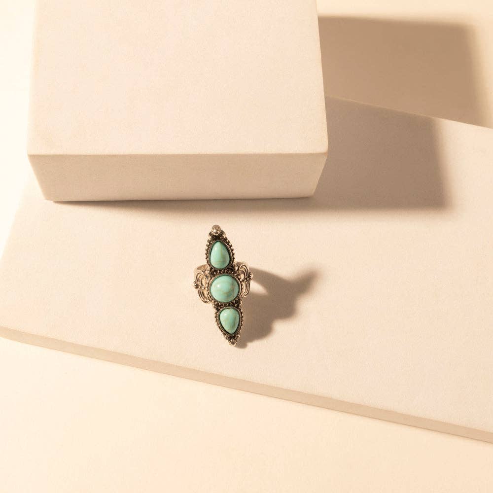 Wildfire Turquoise adjustable Ring for Women with turquoise detail for premium western wear: Turquoise