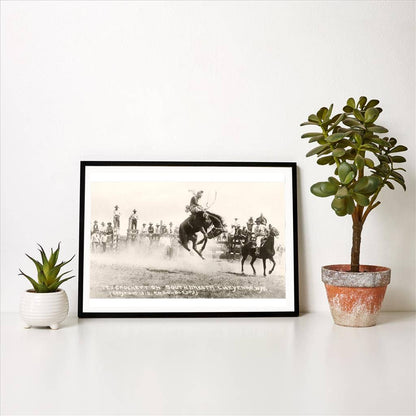 Art Print CB-138 Rodeo Bronco Buster, Cheyenne, Wyoming