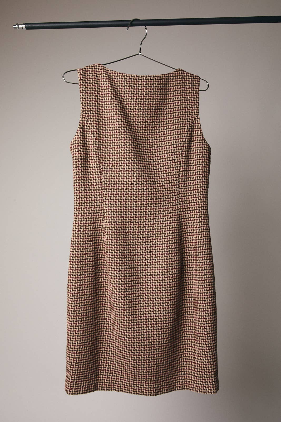 Hearth Houndstooth Mini Dress: Taupe
