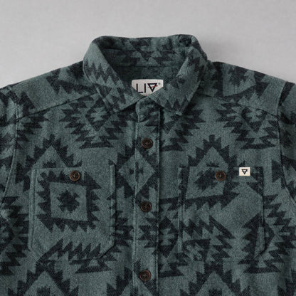 Men's Shay Faux Wool Button Down Jacket: Lead Aztec Diamond