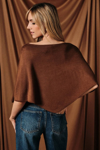 Gemma Poncho Top: Cocoa