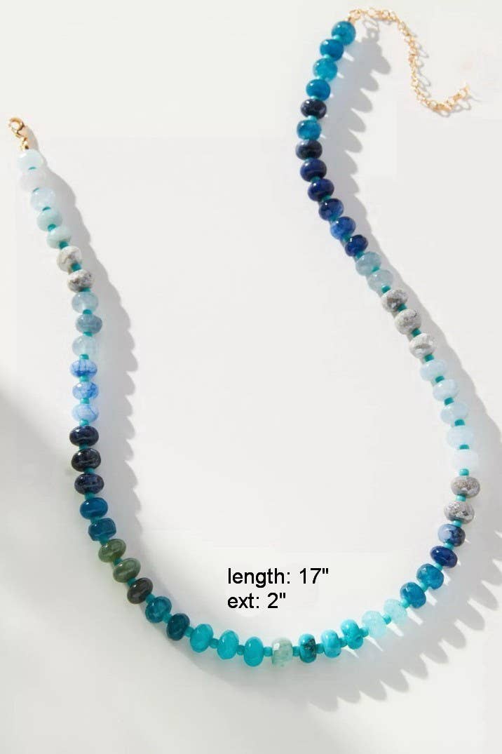 Natural Stone Semi-Precious Glass Mixed Necklace | 40NK9694: A
