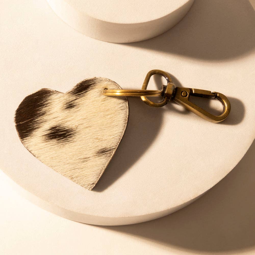 Sweetheart Carved Heart Western Key Fob in dark brown with handtooled detail: Dark Brown BLK