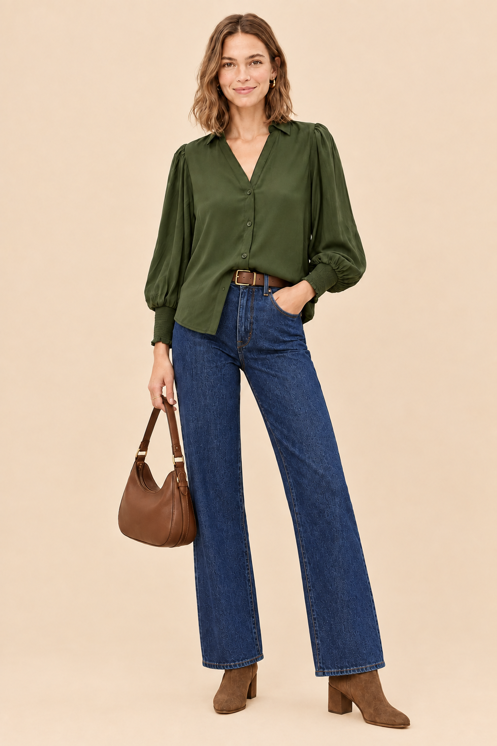 Sloane Blouse: Dark Olive