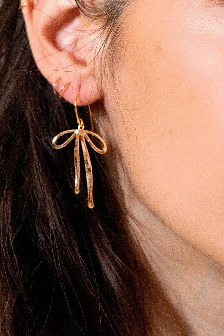 Bad to the Bow Earrings - 18K Gold Plated