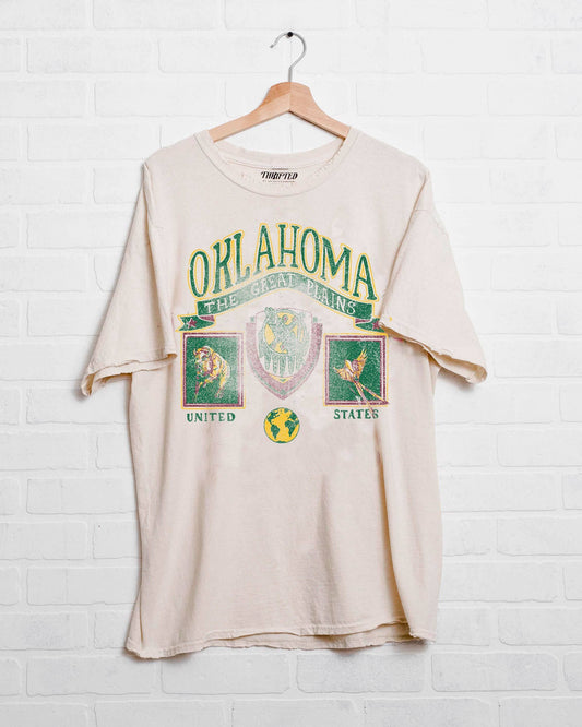 Oklahoma Patch Off White Thrifted Graphic Tee
