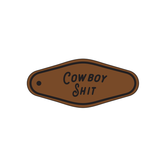Cowboy Shit Leather Keychain Motel Style