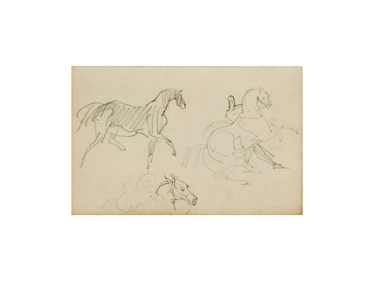 Antique Three Horse Studies Print