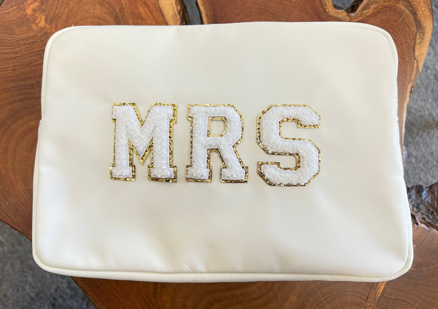 MRS Nylon Cosmetic Bag with Gold Zipper -Wedding